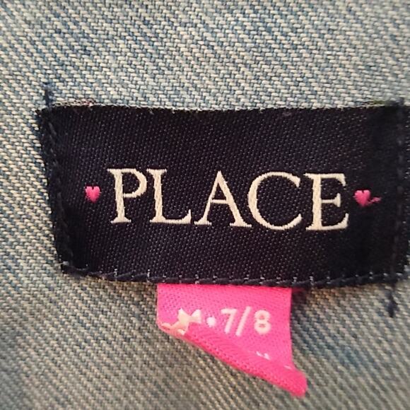 Place girls jean jacket with lace detail. Size M - Picture 2 of 8